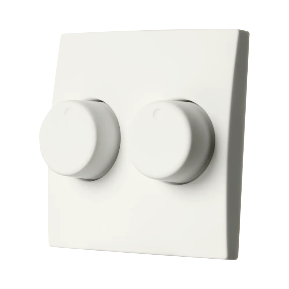 Centraalplaat Dimmerknop Duo E1 Mat Alpin Wit