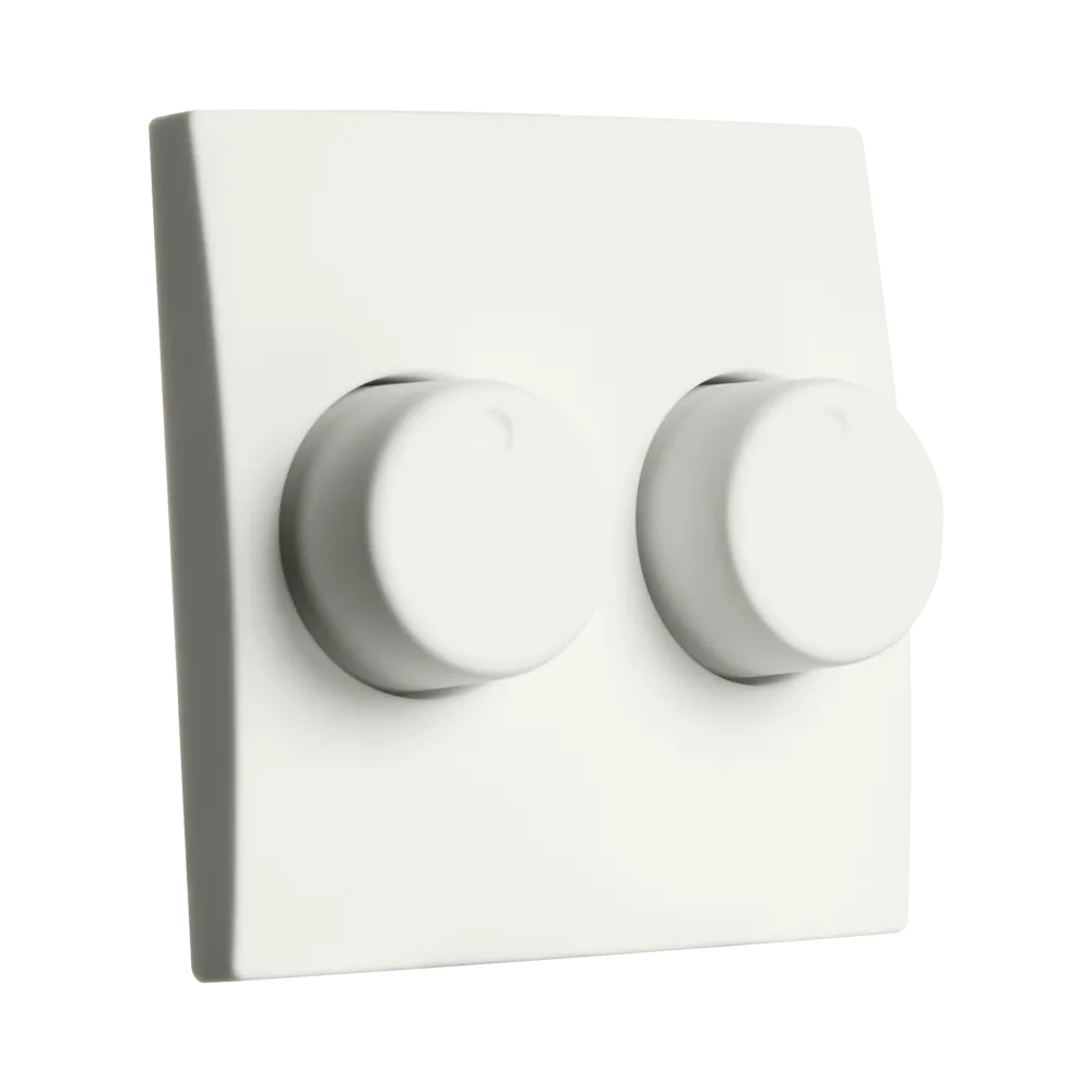 Centraalplaat Dimmerknop Duo E1 Mat Alpin Wit