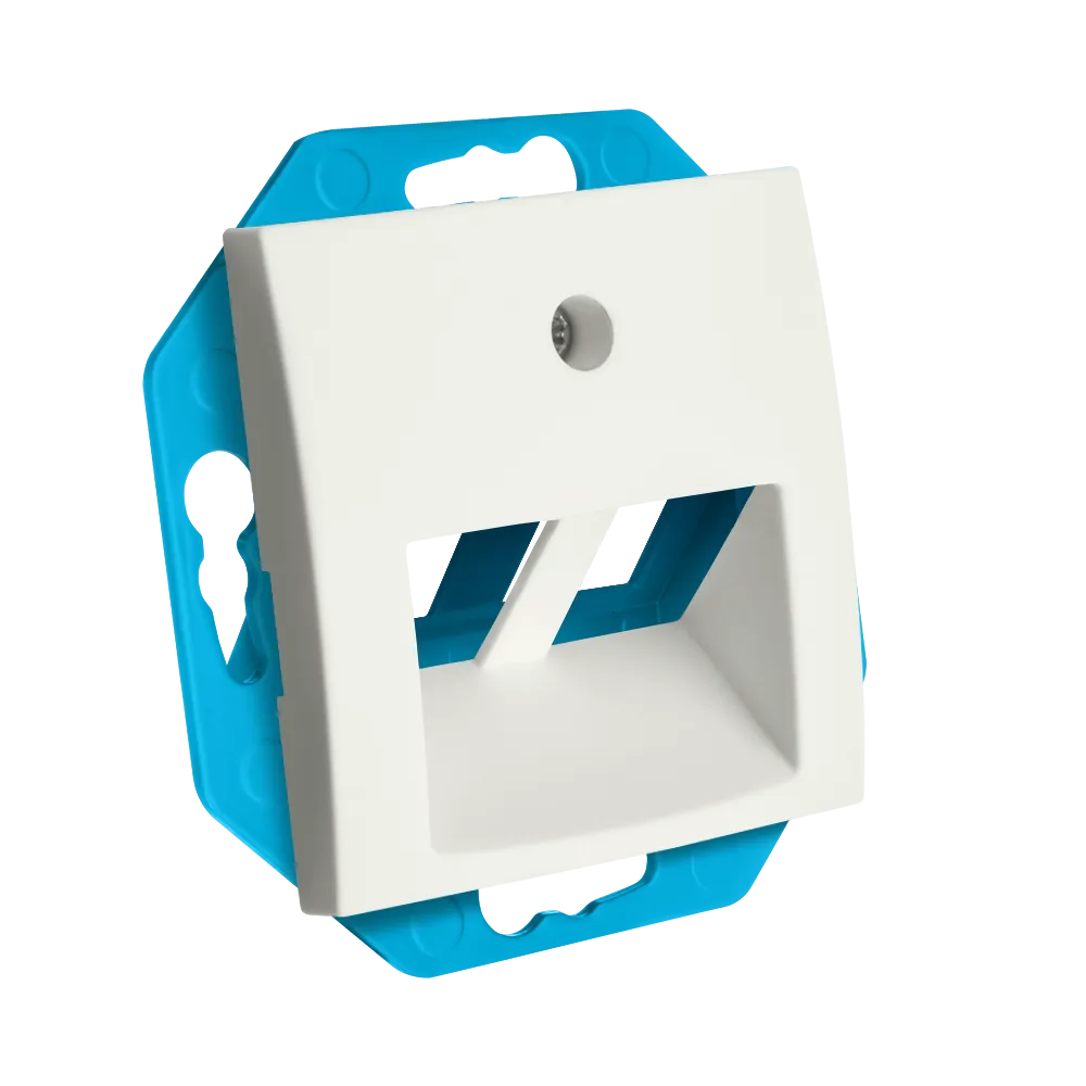 Modular Jack 30° 2-voudig met Centraalplaat E1 Mat Alpin Wit