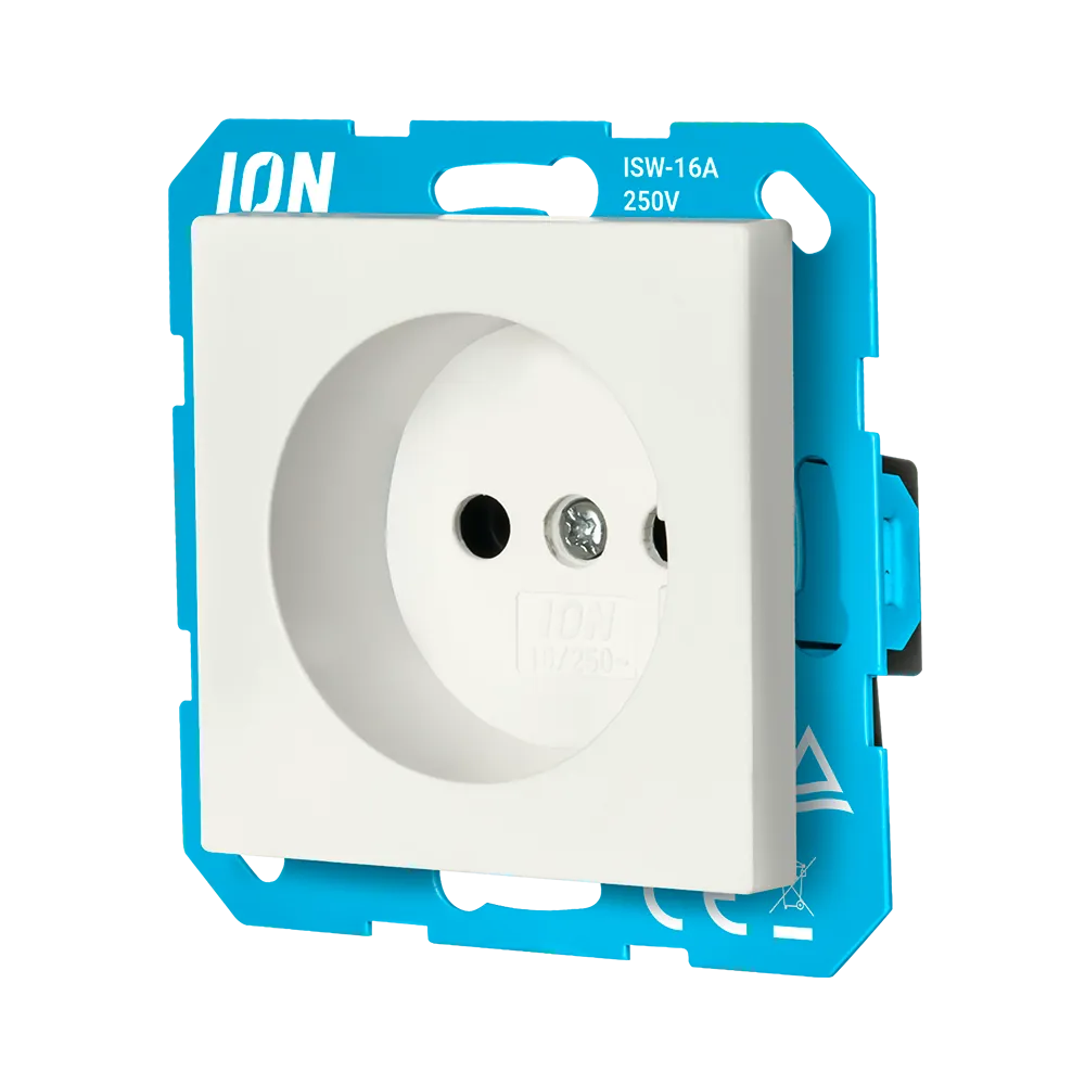 Wandcontactdoos zonder RA met Aanraakbeveiliging V1/J1 Mat Alpin Wit