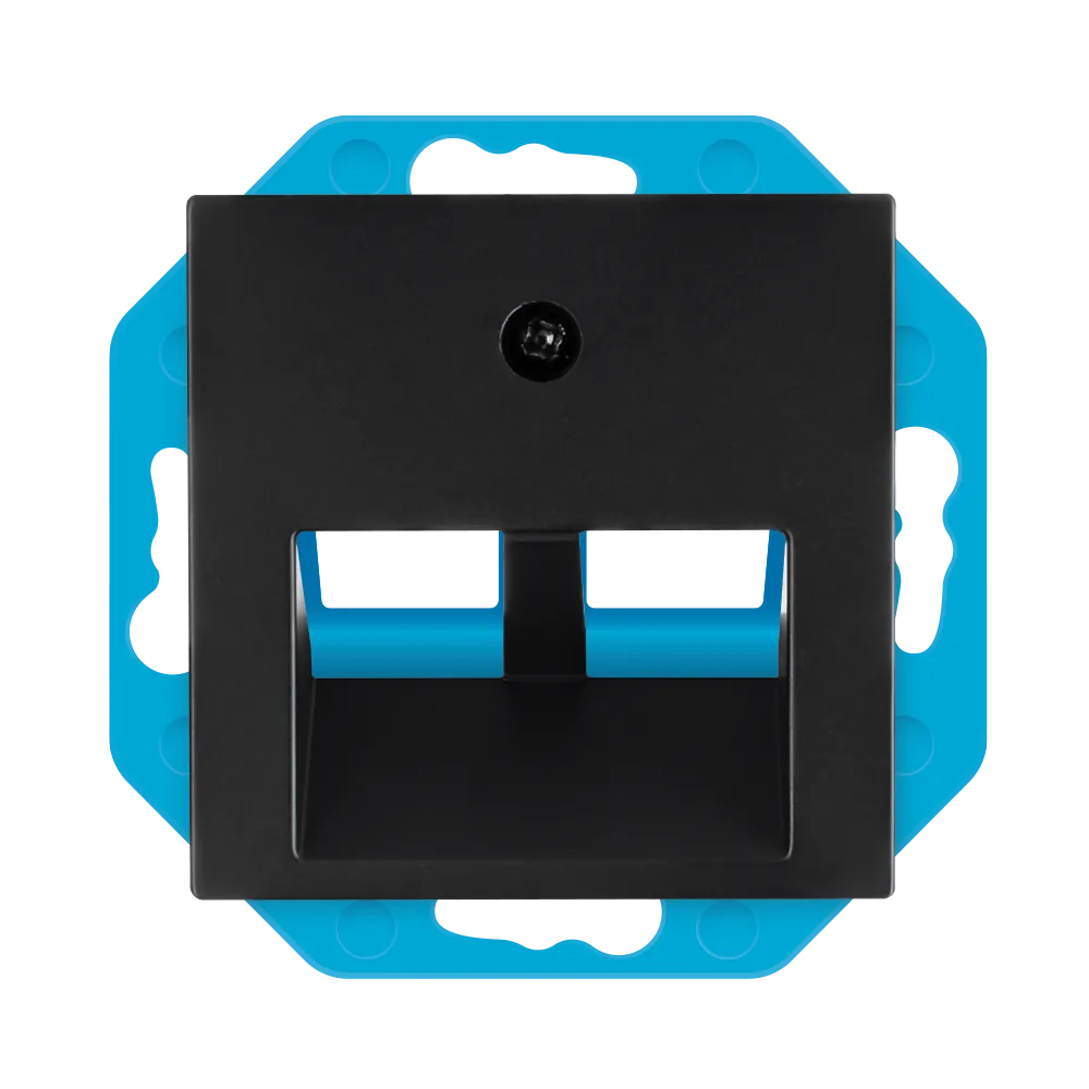 Modular Jack 30° 2-voudig met Centraalplaat E1 Mat Zwart