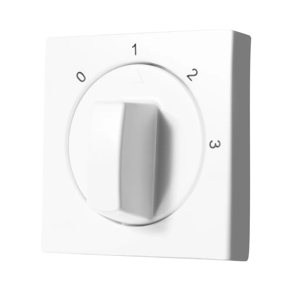 Centraalplaat met Draaiknop 3-standenschakelaar met Nulstand V1/J1 Alpin Wit