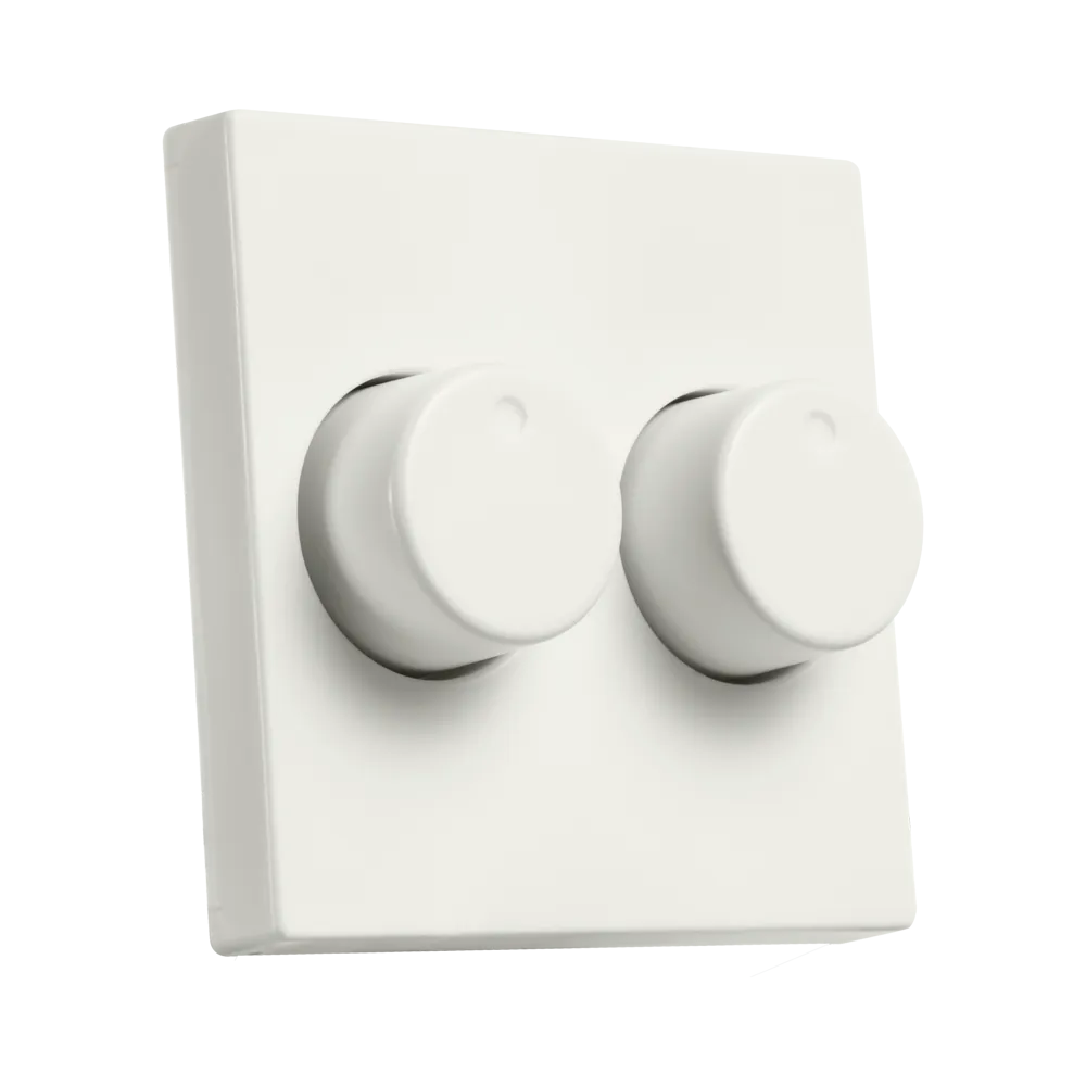 Centraalplaat Dimmerknop Duo V1/J1 Mat Alpin Wit