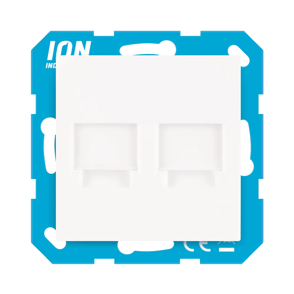 Modular Jack 2-voudig met Centraalplaat E1 Alpin Wit