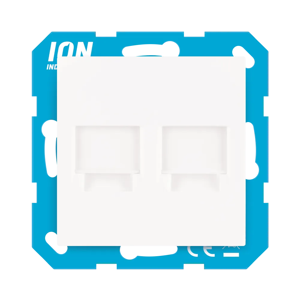 Modular Jack 2-voudig met Centraalplaat V1/J1 Alpin Wit