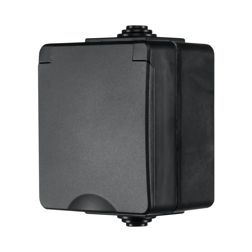 Opbouw Wandcontactdoos IP55 Zwart