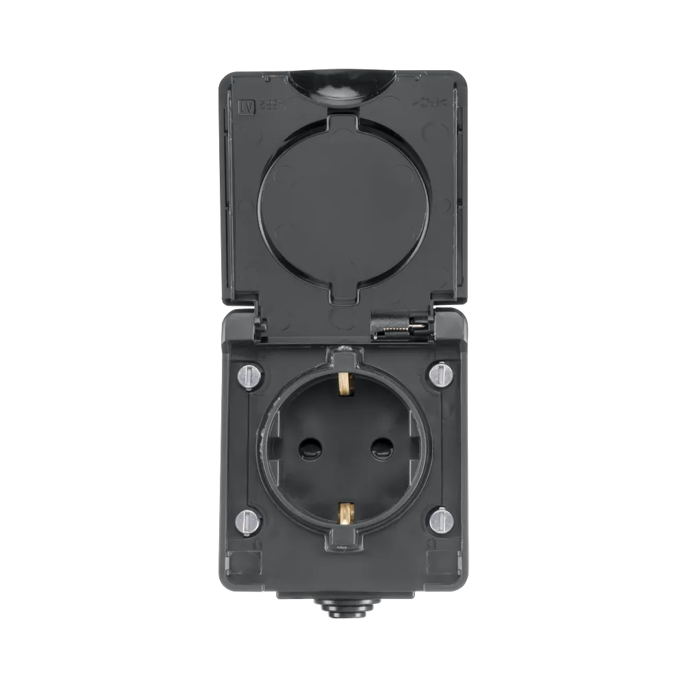 Opbouw Wandcontactdoos IP55 Zwart