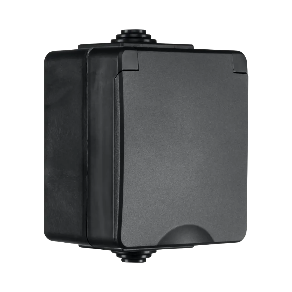 Opbouw Wandcontactdoos IP55 Zwart