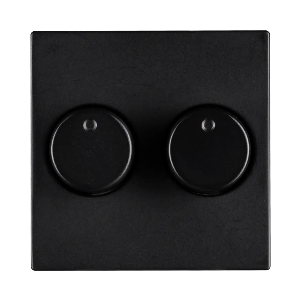 Centraalplaat Dimmerknop Duo V1/J1 Mat Zwart